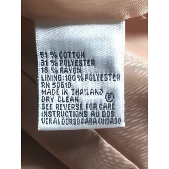 Le Suit Petite Womens Blazer jacket tweed Peach color Sz 4P pockets 2 button EC - Picture 7 of 8